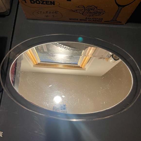 Oval Vintage Mirror With Clear Frame - Picture 1 of 4
